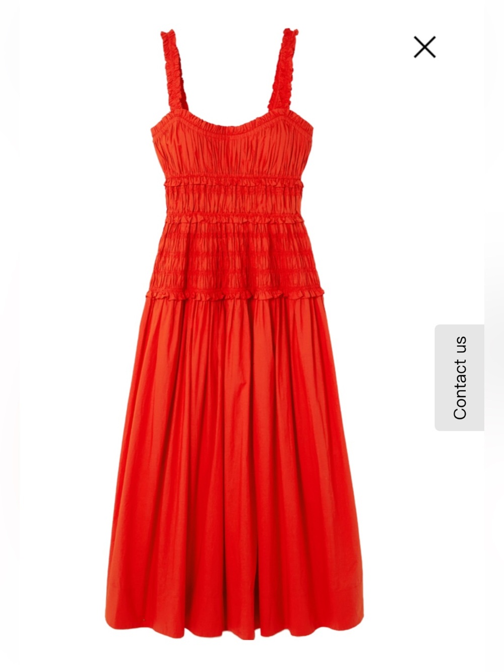 Dôen Marianne Organic Cotton
Poplin Midi Dress Red size XS